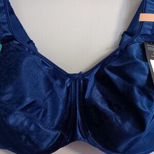Bali Minimizer Bra Rich Navy Blue Underwire Satin Non Padded DF3562 42DD